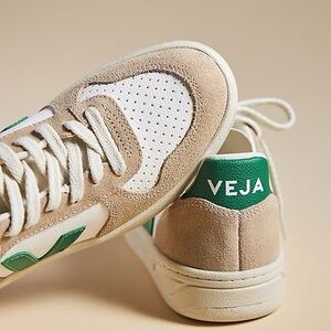 Veja Suede Sneakers with Green and Tan Accents